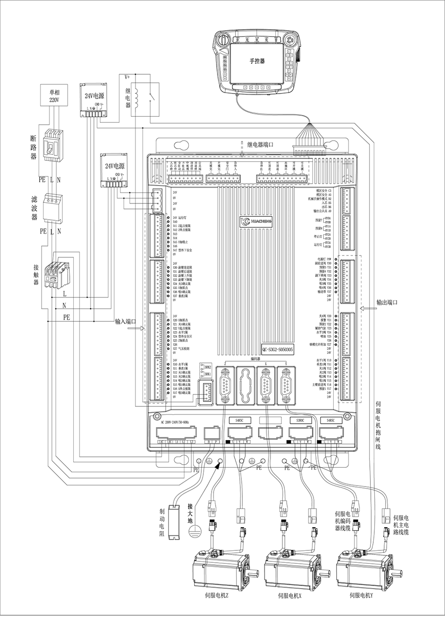 DB真·人(科技)注塑机械手控制系统QC-S3G接线图
